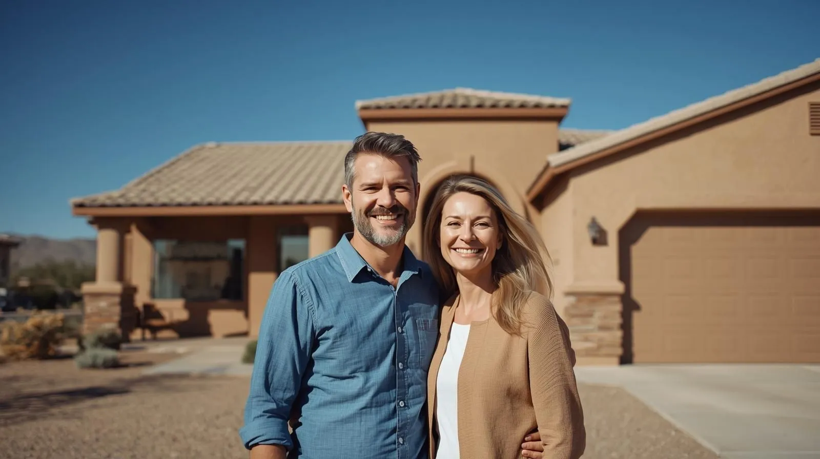 Couple smiling together